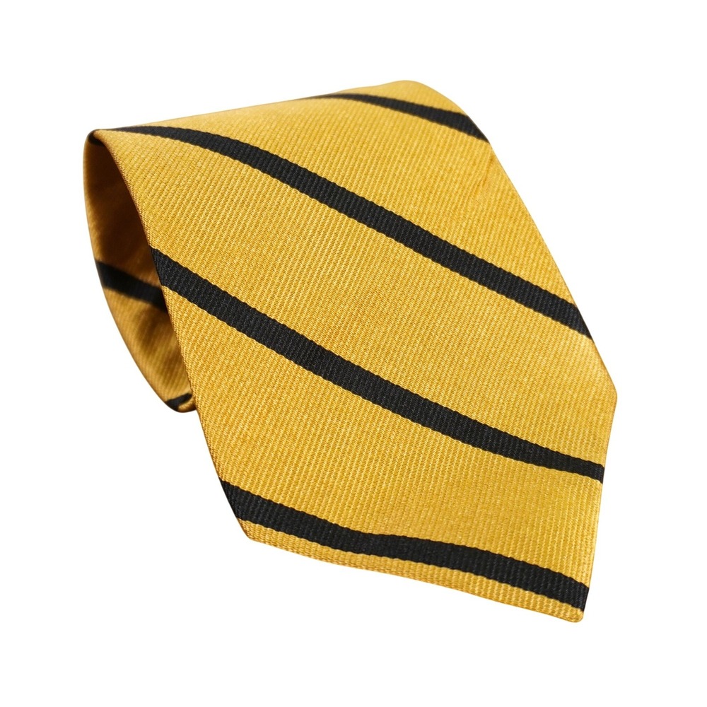 Polo Ralph Lauren Necktie Kids Gold Blue Striped Silk Hand Made Italy Preppy